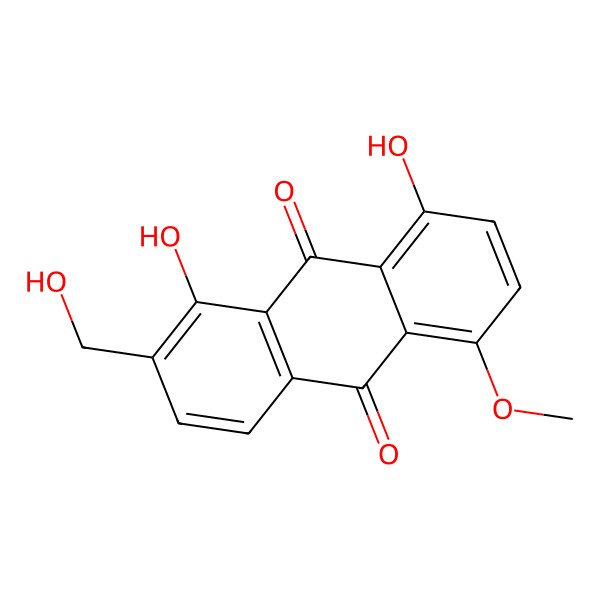 2D Structure of 1,8-Dihydroxy-2-(hydroxymethyl)-5-methoxyanthraquinone 2D Structure of 1,8-Dihydroxy-2-(hydroxymethyl)-5-methoxyanthraquinone