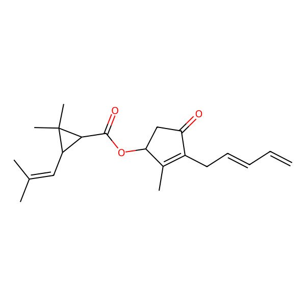 2D Structure of 2,2-Dimethyl-3alpha-(2-methyl-1-propenyl)cyclopropane-1beta-carboxylic acid (R)-1-methyl-2-(2,4-pentadienyl)-3-oxocyclopentene-5-yl ester