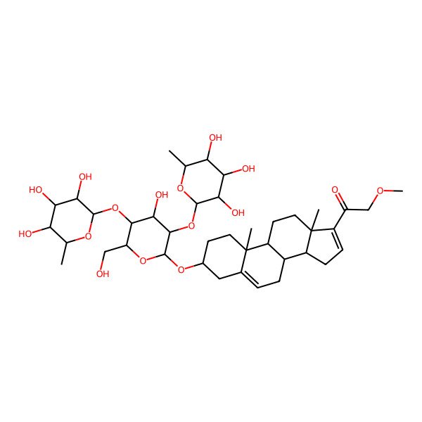 2D Structure of 3beta-(2-O,4-O-Di-alpha-L-rhamnopyranosyl-beta-D-glucopyranosyloxy)-21-methoxypregna-5,16-diene-20-one