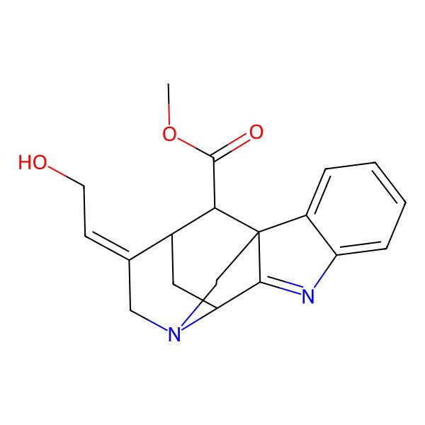 2D Structure of methyl (13Z)-13-(2-hydroxyethylidene)-8,15-diazapentacyclo[10.5.1.01,9.02,7.010,15]octadeca-2,4,6,8-tetraene-18-carboxylate