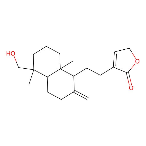 2D Structure of 19-Hydroxylabda-8(17),13-dien-16,15-olid