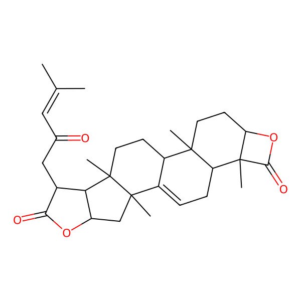 2D Structure of (2S,4S,7R,8S,9S,12R,13R,16R,19S,20R)-2,9,13,19-tetramethyl-7-(4-methyl-2-oxopent-3-en-1-yl)-5,17-dioxahexacyclo[10.10.0.0^{2,9}.0^{4,8}.0^{13,20}.0^{16,19}]docos-1(22)-ene-6,18-dione
