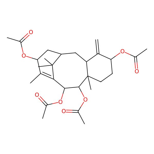 2D Structure of [(8R,10R)-9,10,13-triacetyloxy-8,12,15,15-tetramethyl-4-methylidene-5-tricyclo[9.3.1.03,8]pentadec-11-enyl] acetate