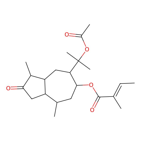 2D Structure of [(4S,6R,7S)-7-(2-acetyloxypropan-2-yl)-1,4-dimethyl-2-oxo-3,3a,4,5,6,7,8,8a-octahydro-1H-azulen-6-yl] (Z)-2-methylbut-2-enoate