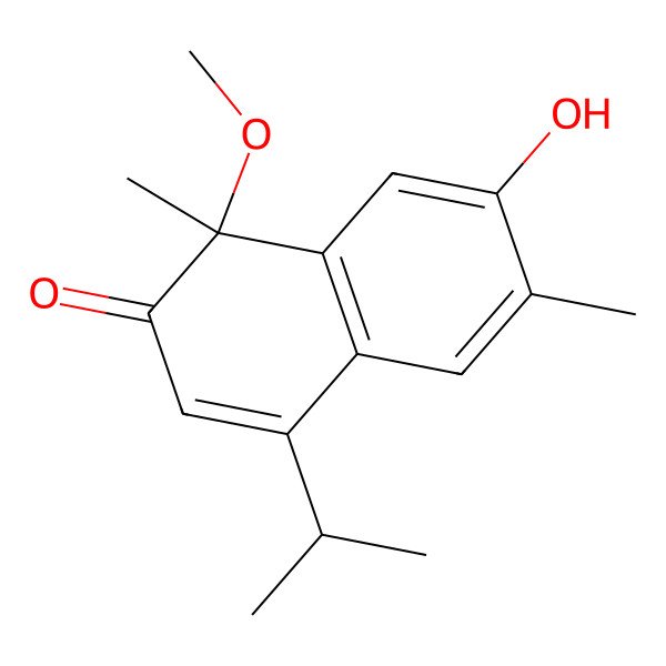 2D Structure of 1alpha-Methoxy-1beta,6-dimethyl-4-isopropyl-7-hydroxynaphthalene-2(1H)-one