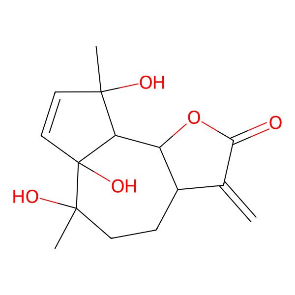 2D Structure of 1alpha,4beta,10beta-Trihydroxyguaia-2,11(13)-dien-12,6alpha-olide 2D Structure of 1alpha,4beta,10beta-Trihydroxyguaia-2,11(13)-dien-12,6alpha-olide