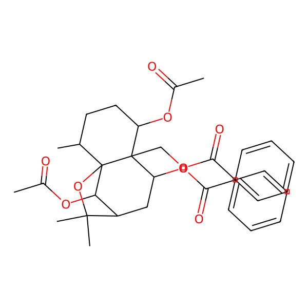 2D Structure of 1alpha,6beta-Diacetoxy-9beta,15-dibenzoyloxy-beta-dihydroagarofuran