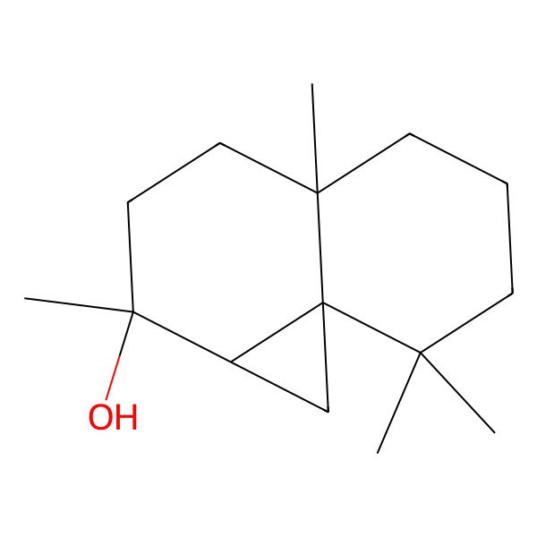 2D Structure of (1aR,2S,4aS,8aS)-2,4a,8,8-tetramethyl-1a,3,4,5,6,7-hexahydro-1H-cyclopropa[j]naphthalen-2-ol