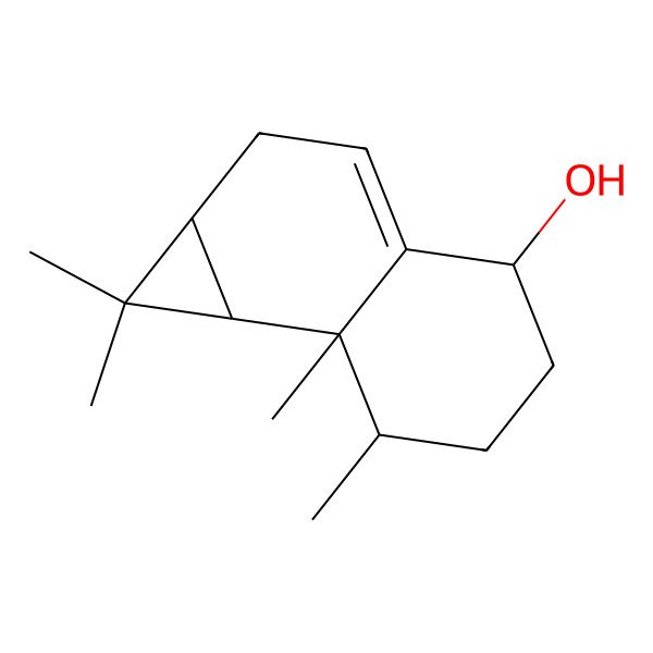 2D Structure of (1aR,7bS)-1,1,7,7a-tetramethyl-2,4,5,6,7,7b-hexahydro-1aH-cyclopropa[a]naphthalen-4-ol