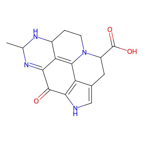 2D Structure of (6S,10S,12S)-12-methyl-18-oxo-2,7,11,13-tetrazapentacyclo[12.3.1.04,17.07,16.010,15]octadeca-1(17),3,13,15-tetraene-6-carboxylic acid