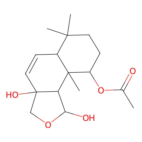 2D Structure of 1beta-Acetoxy-6-drimen-8alpha,11alpha-diol