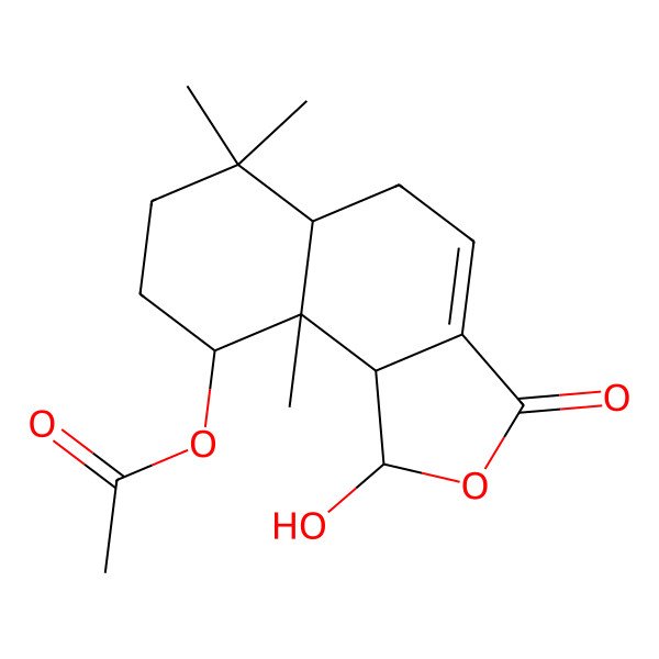 2D Structure of [(1R,5aS,9R,9aS,9bR)-1-hydroxy-6,6,9a-trimethyl-3-oxo-5,5a,7,8,9,9b-hexahydro-1H-benzo[e][2]benzofuran-9-yl] acetate