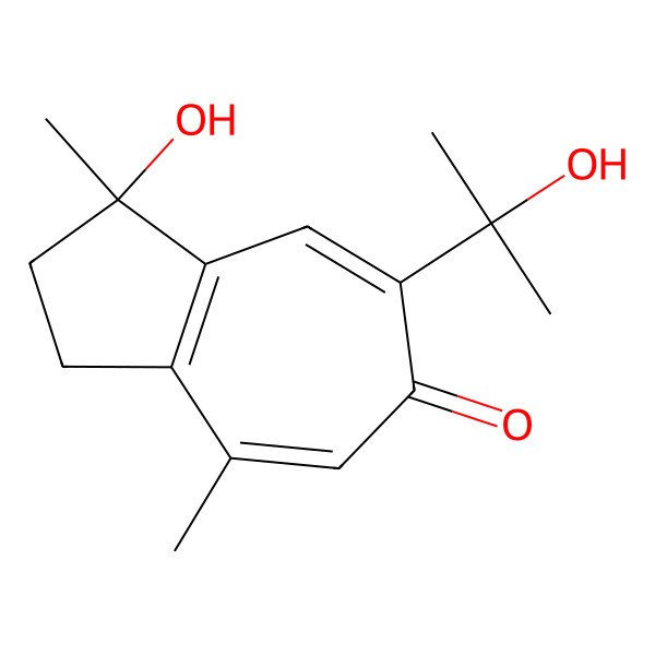 2D Structure of 1beta-Hydroxy-1,4-dimethyl-7-(1-methyl-1-hydroxyethyl)-2,3-dihydroazulene-6(1H)-one