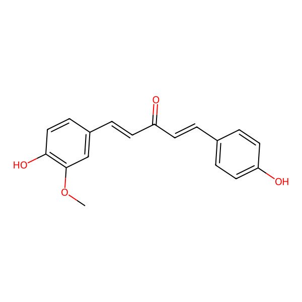 2D Structure of (1E,4E)-1-(4-Hydroxy-3-methoxyphenyl)-5-(4-hydroxyphenyl)-1,4-pentadien-3-one 2D Structure of (1E,4E)-1-(4-Hydroxy-3-methoxyphenyl)-5-(4-hydroxyphenyl)-1,4-pentadien-3-one