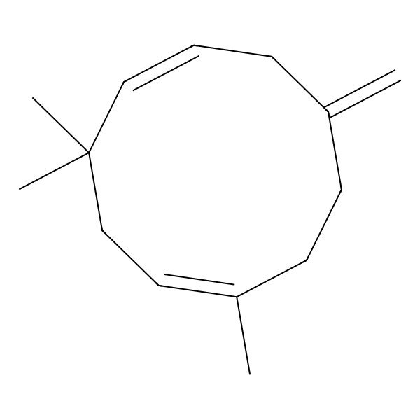 2D Structure of (1E,5E)-1,4,4-trimethyl-8-methylenecyclodeca-1,5-diene