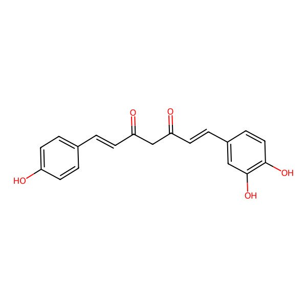 2D Structure of (1E,6E)-1-(3,4-dihydroxyphenyl)-7-(4-hydroxyphenyl)hepta-1,6-diene-3,5-dione
