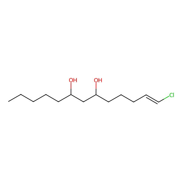 2D Structure of (E,6R,8S)-1-chlorotridec-1-ene-6,8-diol