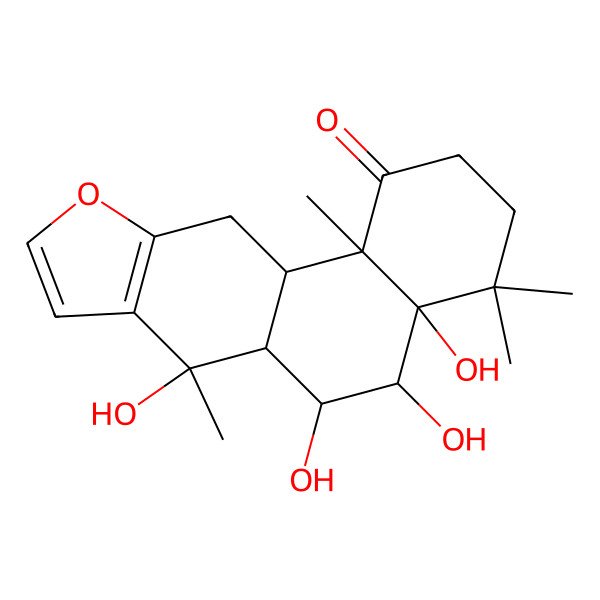 2D Structure of (4aR,5S,6R,6aS,7S,11aS,11bR)-4a,5,6,7-tetrahydroxy-4,4,7,11b-tetramethyl-3,5,6,6a,11,11a-hexahydro-2H-naphtho[2,1-f][1]benzofuran-1-one