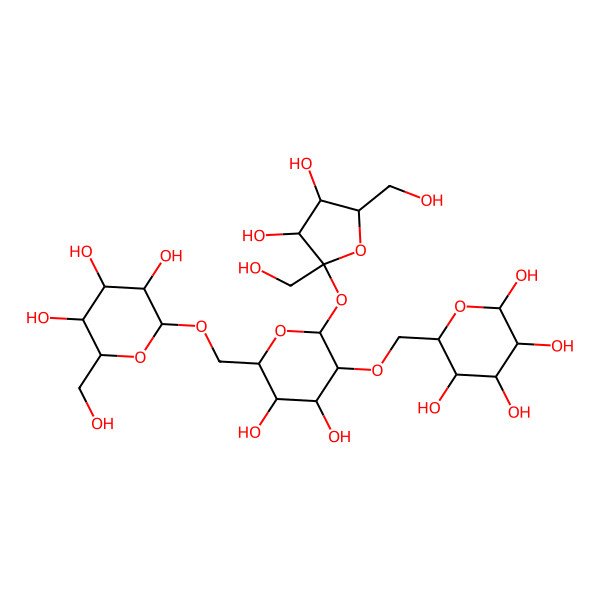 2D Structure of (2S,3R,4S,5R)-6-[[(2R,3R,4S,5S,6R)-2-[(2S,3S,4S,5R)-3,4-dihydroxy-2,5-bis(hydroxymethyl)oxolan-2-yl]oxy-4,5-dihydroxy-6-[[(2S,3R,4S,5R,6R)-3,4,5-trihydroxy-6-(hydroxymethyl)oxan-2-yl]oxymethyl]oxan-3-yl]oxymethyl]oxane-2,3,4,5-tetrol