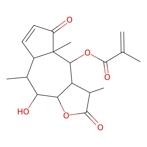 2D Structure of (4-hydroxy-1,5,8a-trimethyl-2,8-dioxo-3a,4,5,5a,9,9a-hexahydro-1H-azuleno[6,5-b]furan-9-yl) 2-methylprop-2-enoate