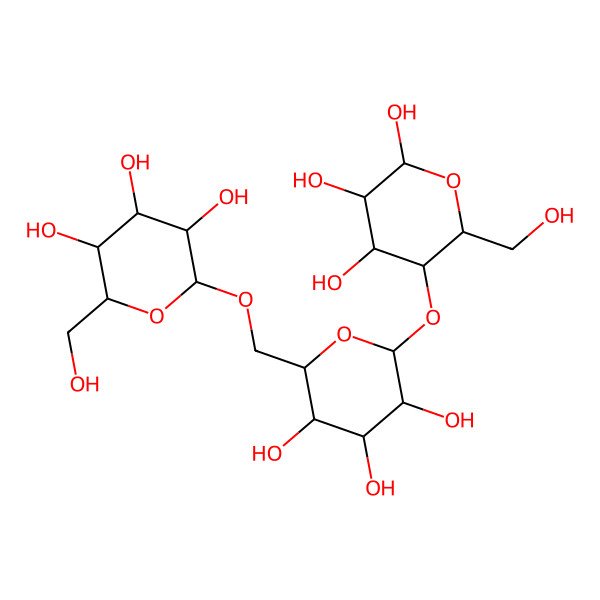 2D Structure of (2R,3S,4S,5R,6S)-2-(hydroxymethyl)-6-[[(2R,3S,4S,5R,6R)-3,4,5-trihydroxy-6-[(2R,3S,4R,5R)-4,5,6-trihydroxy-2-(hydroxymethyl)tetrahydropyran-3-yl]oxy-tetrahydropyran-2-yl]methoxy]tetrahydropyran-3,4,5-triol