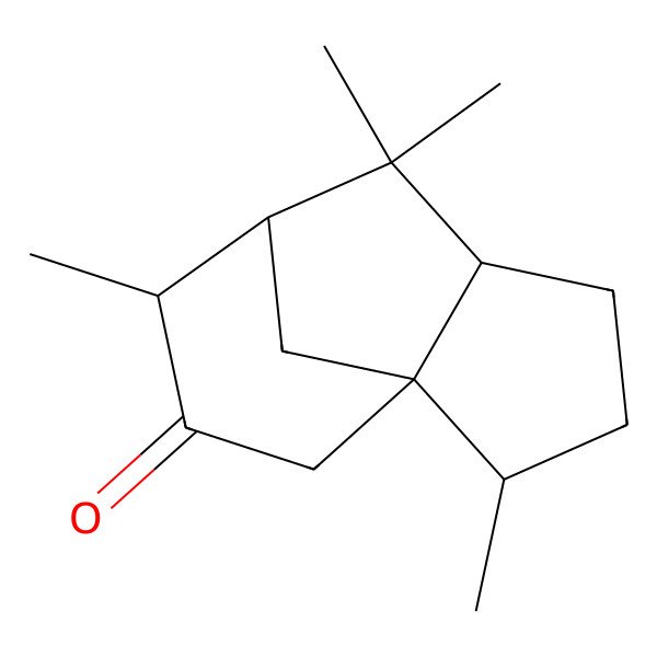 2D Structure of 1H-3a,7-Methanoazulen-5(4H)-one, hexahydro-3,6,8,8-tetramethyl-