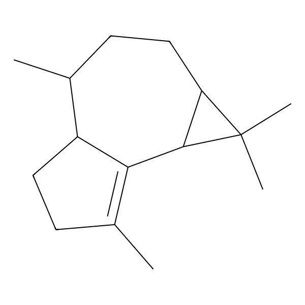 2D Structure of (1aR,4R,7bS)-1,1,4,7-tetramethyl-1a,2,3,4,4a,5,6,7b-octahydrocyclopropa(e)azulene