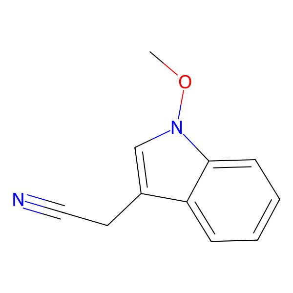 2D Structure of 1H-Indole-3-acetonitrile, 1-methoxy-