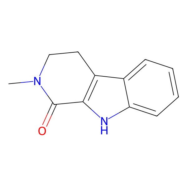 2D Structure of 1H-Pyrido(3,4-b)indol-1-one, 2,3,4,9-tetrahydro-2-methyl-