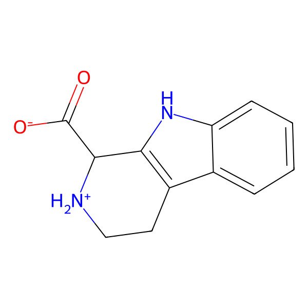 2D Structure of (1R)-2,3,4,9-tetrahydro-1H-pyrido[3,4-b]indol-2-ium-1-carboxylate