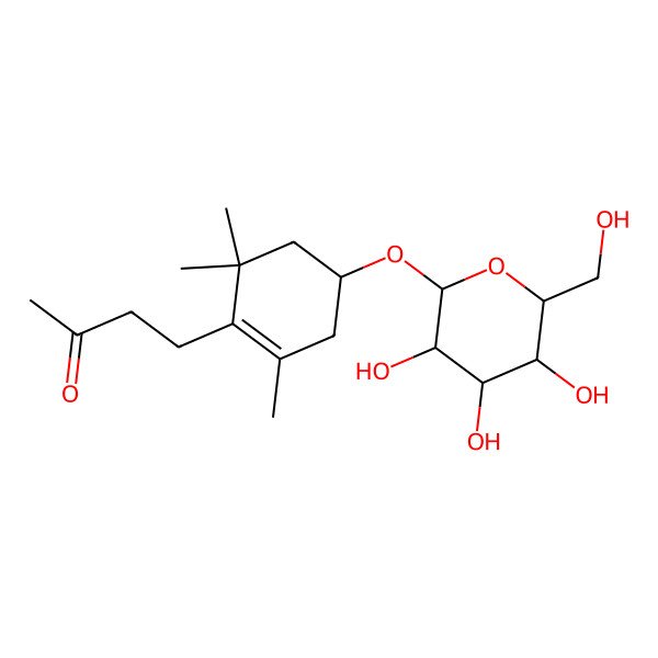 2D Structure of (1R)-3,3,5-Trimethyl-4-(3-oxobutyl)-4-cyclohexen-1beta-yl beta-D-glucopyranoside