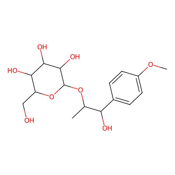 2D Structure of (1R,2R)-1-(4-Methoxyphenyl)-2-(beta-D-glucopyranosyloxy)-1-propanol 2D Structure of (1R,2R)-1-(4-Methoxyphenyl)-2-(beta-D-glucopyranosyloxy)-1-propanol