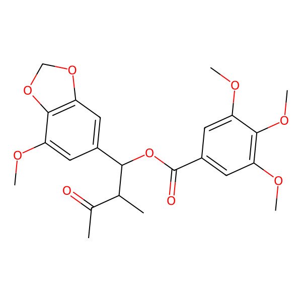 2D Structure of [(1R,2R)-1-(7-methoxy-1,3-benzodioxol-5-yl)-2-methyl-3-oxobutyl] 3,4,5-trimethoxybenzoate