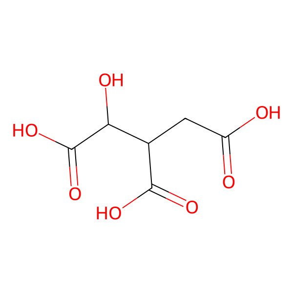 2D Structure of (1R,2R)-1-hydroxypropane-1,2,3-tricarboxylic acid
