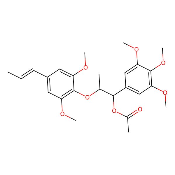 2D Structure of [(1R,2R)-2-[2,6-dimethoxy-4-[(E)-prop-1-enyl]phenoxy]-1-(3,4,5-trimethoxyphenyl)propyl] acetate