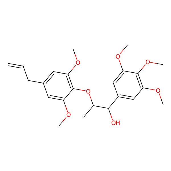 2D Structure of (1R,2R)-2-(4-allyl-2,6-dimethoxy-phenoxy)-1-(3,4,5-trimethoxyphenyl)propan-1-ol