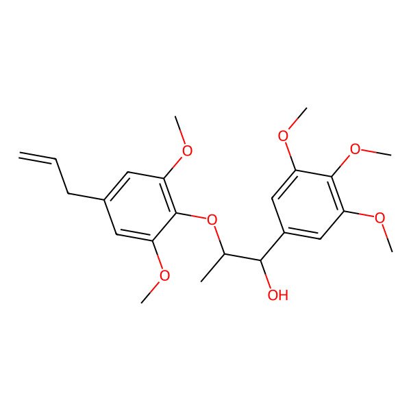 2D Structure of (1R,2R)-2-(4-allyl-2,6-dimethoxy-phenoxy)-1-(3,4,5-trimethoxyphenyl)propan-1-ol 2D Structure of (1R,2R)-2-(4-allyl-2,6-dimethoxy-phenoxy)-1-(3,4,5-trimethoxyphenyl)propan-1-ol