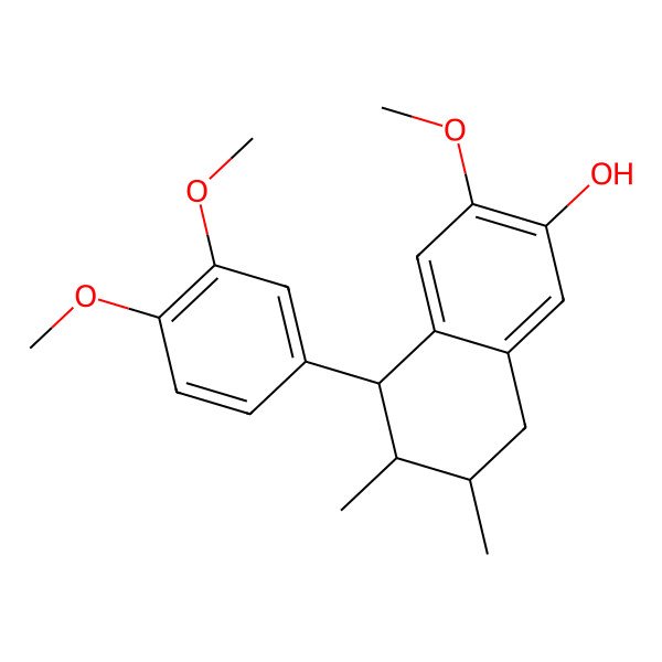 2D Structure of (1R,2R,3R)-1-(3,4-dimethoxyphenyl)-7-methoxy-2,3-dimethyl-tetralin-6-ol
