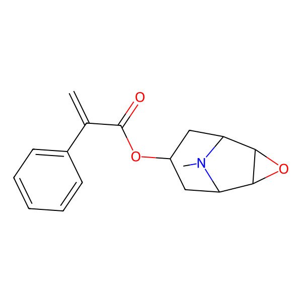2D Structure of [(1R,2R,4S)-9-methyl-3-oxa-9-azatricyclo[3.3.1.02,4]nonan-7-yl] 2-phenylprop-2-enoate