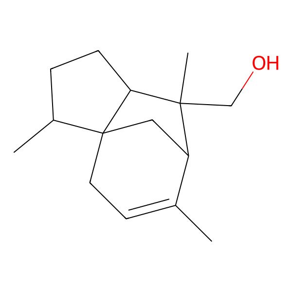 2D Structure of [(1R,2R,5R,6R,7R)-2,6,8-trimethyl-6-tricyclo[5.3.1.01,5]undec-8-enyl]methanol