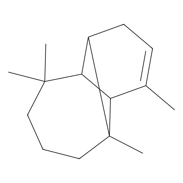 2D Structure of (1R,2R,7S,8R)-2,6,6,9-tetramethyltricyclo[5.4.0.02,8]undec-9-ene