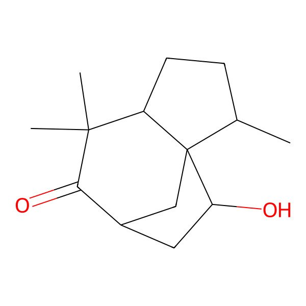 2D Structure of (1R,2R,8S,10S)-10-hydroxy-2,6,6-trimethyltricyclo[6.2.1.01,5]undecan-7-one