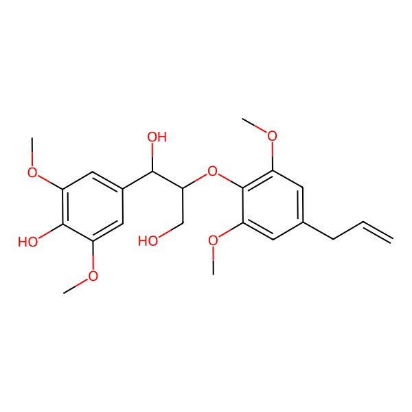 2D Structure of (1R,2S)-2-(2,6-dimethoxy-4-prop-2-enylphenoxy)-1-(4-hydroxy-3,5-dimethoxyphenyl)propane-1,3-diol