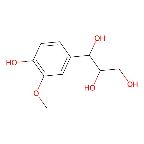 2D Structure of (1R,2S)-1-(4-hydroxy-3-methoxyphenyl)propane-1,2,3-triol