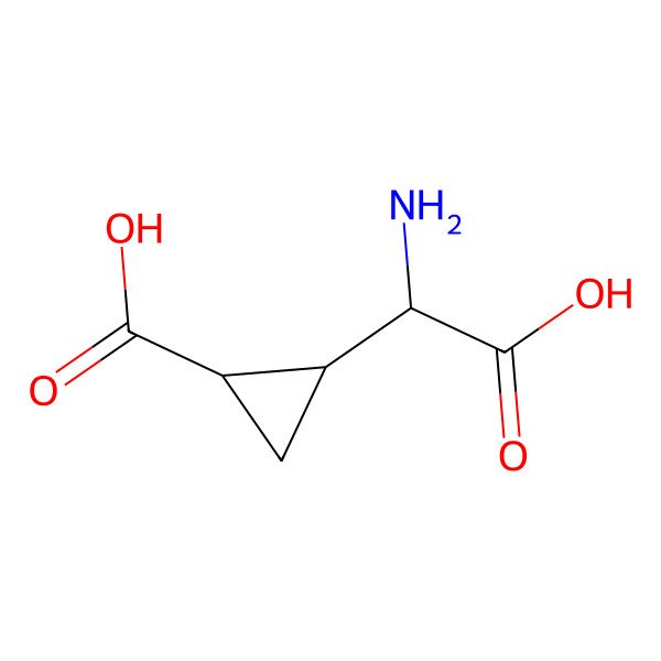 2D Structure of (1R,2S)-2-((S)-Amino(carboxy)methyl)cyclopropanecarboxylic acid