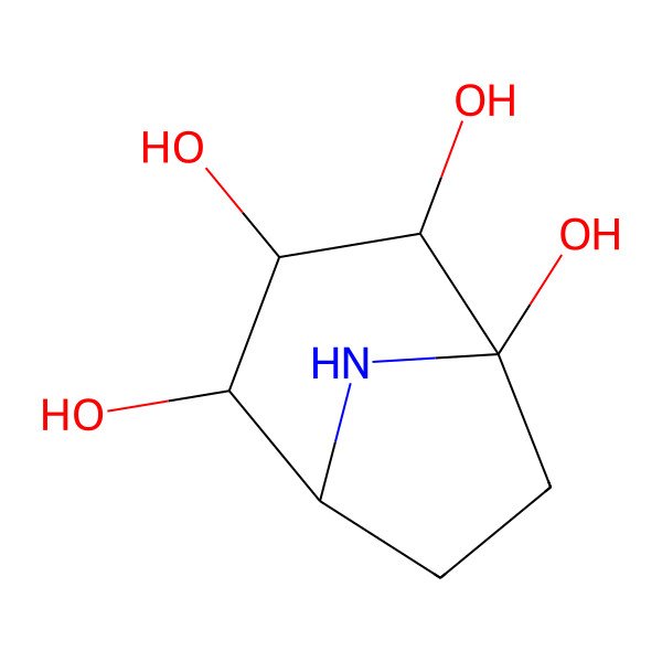 2D Structure of (1R,2S,3R,4R)-8-azabicyclo[3.2.1]octane-1,2,3,4-tetrol