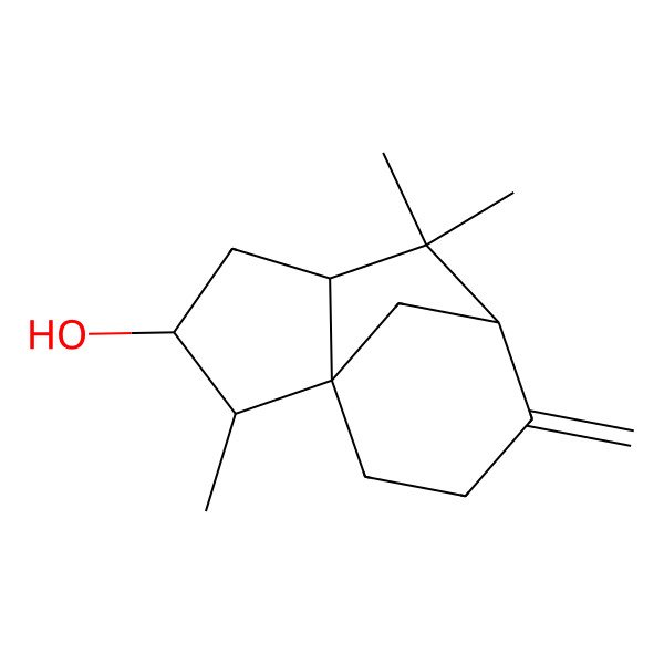 2D Structure of (1R,2S,3R,5S,7S)-2,6,6-trimethyl-8-methylidenetricyclo[5.3.1.01,5]undecan-3-ol