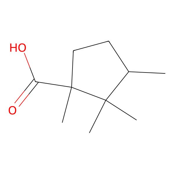 2D Structure of (1R,3R)-1,2,2,3-tetramethylcyclopentane-1-carboxylic acid