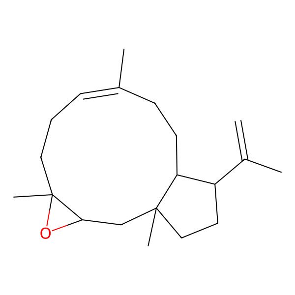 2D Structure of (1R,3S,5S,8E,12S,13S)-1,5,9-trimethyl-13-prop-1-en-2-yl-4-oxatricyclo[10.3.0.03,5]pentadec-8-ene