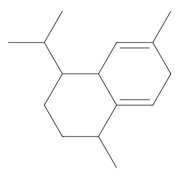2D Structure of (1R,4S)-1,6-dimethyl-4-propan-2-yl-1,2,3,4,4a,7-hexahydronaphthalene